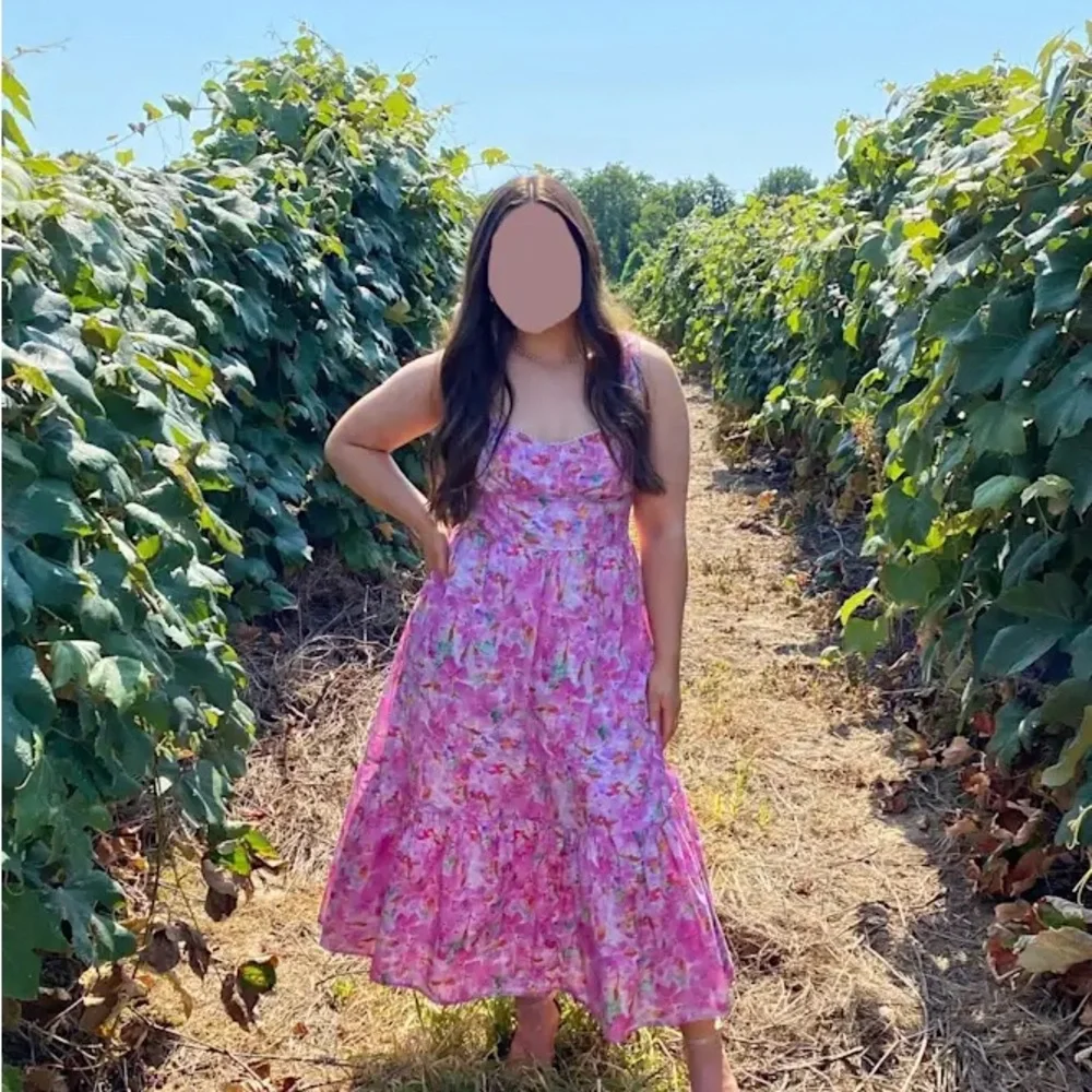 NWOT Adorable Presence Pink Floral Bustier Midi Dress With Pockets - Picture 6 of 10